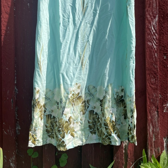 Vintage Sky Blue Maxi with Florals & Botanical Print - Picture 3 of 5